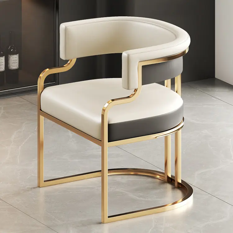 Chaise de salle à manger d'hôtel chaise de salle à manger en velours de luxe moderne en acier inoxydable doré
