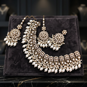 Indian Traditional Antique Gold Plated Kundan Choker Necklace <b>Set</b> Pastel MIX Gemstone Bead Bridal Jewelry <b>Set</b> with Earring - Product Image 2
