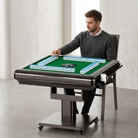 Table de Mahjong Intelligente Automatique pour 4 Joueurs en Métal, Design Moderne et Luxueux, Pieds Pliants en Acier Inoxydable, Alimentation USB Universelle