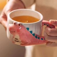 Tasse à eau, lait ou petit-déjeuner pour enfants en céramique mignonne, motif de petit crocodile en relief, sans danger pour les aliments, pour la maison