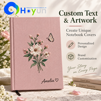 Carnet à couverture rigide personnalisé Hongyun avec logo brodé et gaufré, 160 pages en papier d'art, couleur personnalisée pour cadeau d'affaires OEM