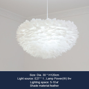 Elegant Vintage & Contemporary <b>Chandelier</b> Pendant Light Design <b>Feather</b> Lamp Warm White Switch Control for Villas Malls - Product Image 2