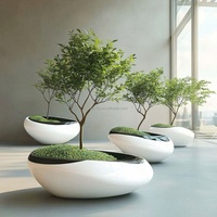 Meubles de loisirs modernes, créatifs, écologiques et luxueux, jardinière extérieure pour plantes, en fibre de verre, finition peinture durable, pour la maison