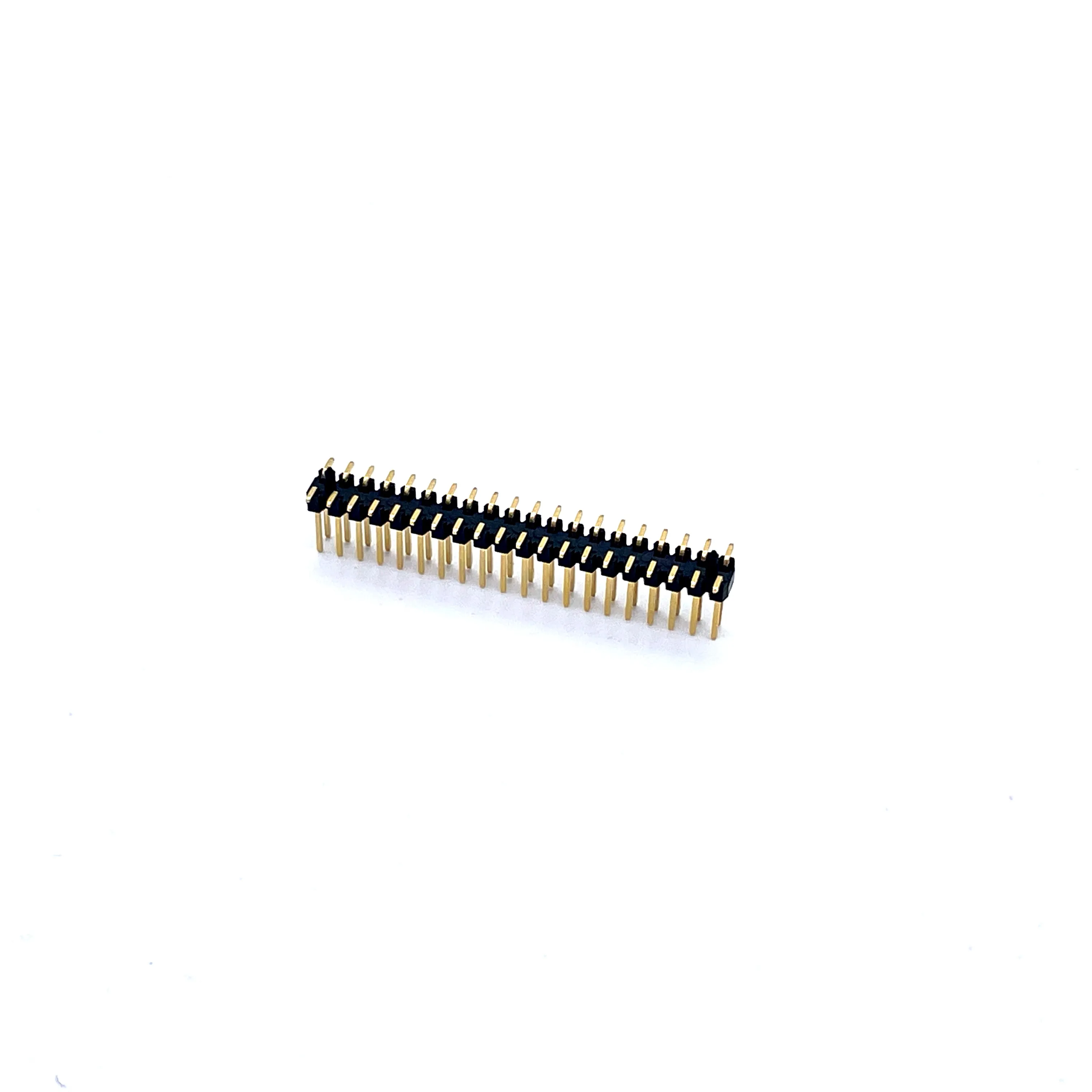 Soulin Plaqué Or smt 2.54mm Pas Double Rangée Angle Droit Dip Sip Clip Socket Pin Header pour PCB