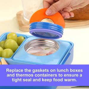 OmieBox porta pranzo <span class=keywords><strong>guarnizione</strong></span> coperchio parti di ricambio per scatole da pranzo per bambini - Product Image 4