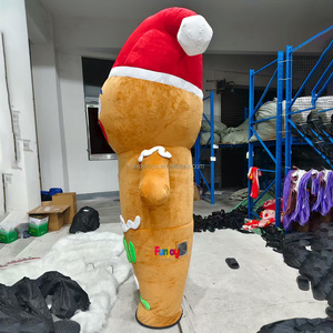 Navidad inflable <span class=keywords><strong>Gingerbread</strong></span> <span class=keywords><strong>Man</strong></span> mascota disfraz personaje de dibujos animados para adultos - Product Image 5