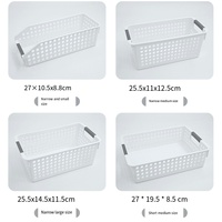 Panier de rangement multifonctionnel rectangulaire en plastique blanc de haute qualité, moderne, écologique, durable et sûr