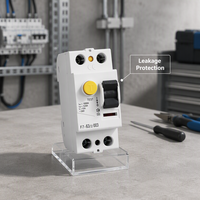 Pemutus Sirkuit Arus Sisa Elektromagnetik AC Tipe B 2P 4P 63A 30mA 100mA 300mA 6kA 230V RCCB Industri 50/60Hz TOMZN