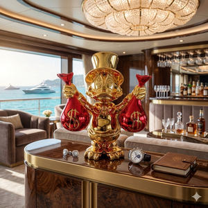 Figura Coleccionable Exclusiva de Scrooge McDuck en Dorado con Bolsas de Dinero Rojas - Escultura Pop Art de Lujo para Decoración de Alta Gama para el Hogar y la Oficina - Product Image 5