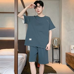 Verano nuevo algodón hombres <span class=keywords><strong>pijamas</strong></span> cuello redondo moda Casual suave cómodo transpirable fresco guapo hogar <span class=keywords><strong>Pijamas</strong></span> - Product Image 5