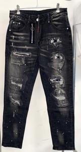 Jeans de Mezclilla Negros Clásicos Vintage ODM OEM para Hombre, <span class=keywords><strong>Pantalones</strong></span> de Calle de Alta Calidad, Jeans Rotos para Hombre - Product Image 4