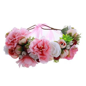 Diadema de <span class=keywords><strong>Flores</strong></span> Artificiales Personalizada <span class=keywords><strong>para</strong></span> Mujeres, Niñas y Damas, Corona, Guirnalda de Novia, Accesorio <span class=keywords><strong>para</strong></span> <span class=keywords><strong>el</strong></span> Cabello - Product Image 3