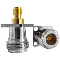 Connecteur Adaptateur N/SMA-KKF en Laiton, Connecteur Coaxial à Bride N Femelle vers SMA Femelle, Fourniture d'Usine
