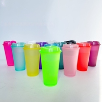 Gobelet de voyage réutilisable en plastique coloré avec logo personnalisé, paillettes, couvercle à boire directement, sans BPA, pour boissons froides, gym, café, jus