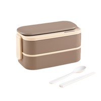 Boîte à lunch isotherme rectangulaire à double compartiment en acier inoxydable 304, hermétique, pour les employés de bureau, les étudiants, les Japonais