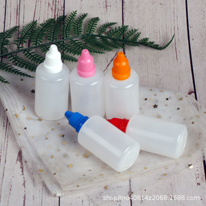 Jia Yue 50Ml <b>Dropper</b> <b>Bottles</b> PE Thickened Cylinder Chemical Packaging White Red Blue Orange Pink Lids - Product Image 3