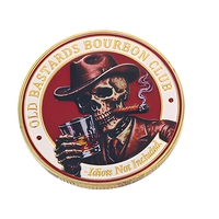Pièce de collection en métal 'Old Bastards Skeleton' avec impression UV, personnalisée, 3D, pour décoration de bar et cadeau
