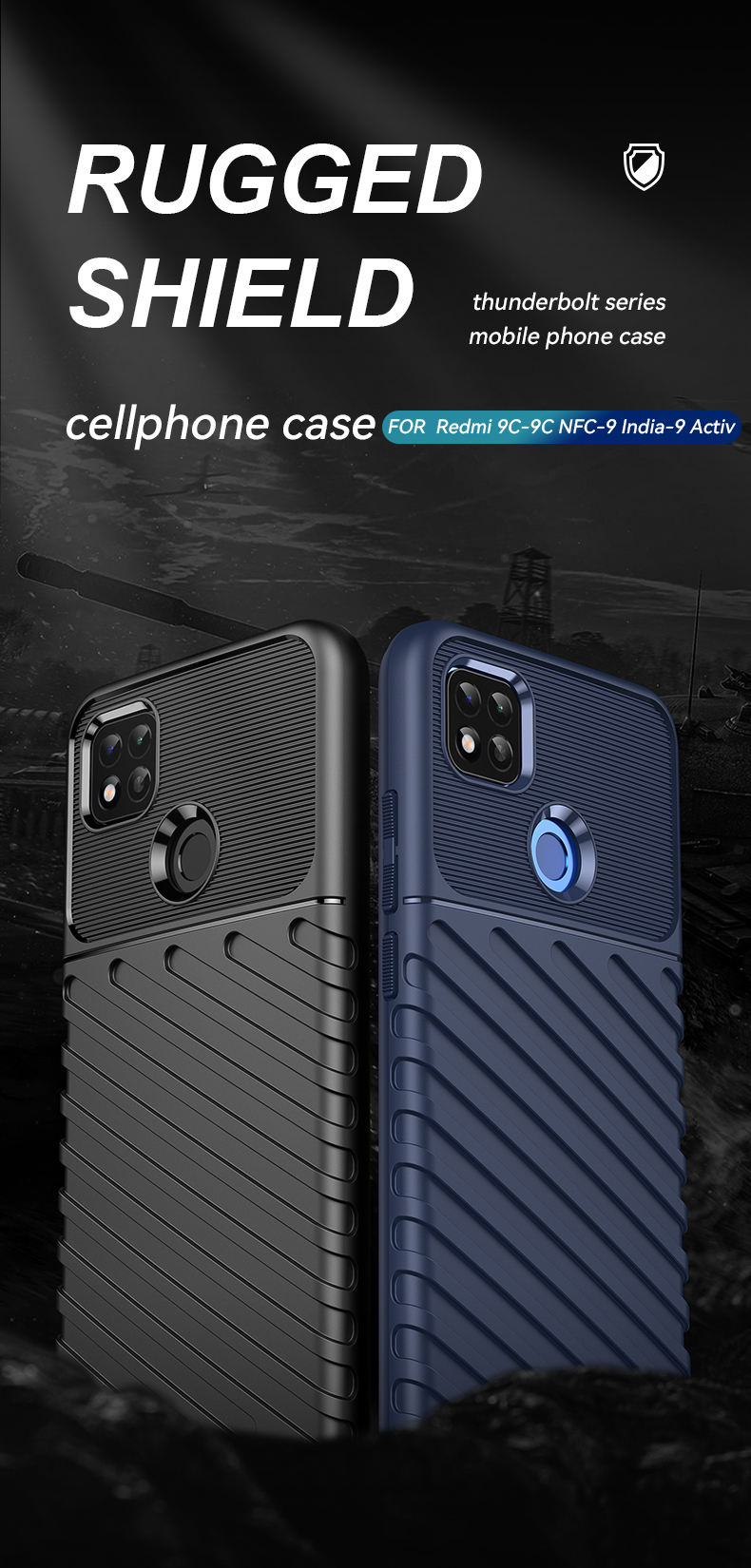 Cover Xiaomi Redmi 9C TESCHIO BIANCO E NERO Bordo Nero - Alpha Store Design - Foto 8