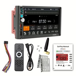 Autoradio 7 pouces à affichage numérique 2DIN MP5 avec CarPlay pour amplificateur OBD2 RGB Garantie 1 an - Product Image 1