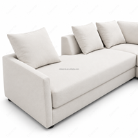 Canapé d'angle en forme de L avec chaise longue, canapé modulaire rembourré pour salon, salle de séjour et intérieur de maison contemporain