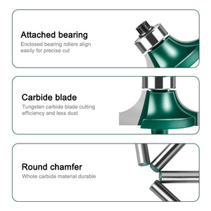 1/4 "và 6 mét Shank góc Vòng Router bits roundover beading Cutter hợp kim làm tròn lưỡi r-góc cạnh cắt tỉa máy dao - Product Image 2