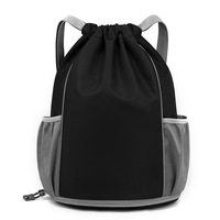 Nouveau sac à dos Oxford imperméable avec cordon de serrage, bandoulière incurvée, ultra-léger, grande capacité, en polyester, pour le basketball, imprimé