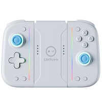 LinYuvo Switch Joy Cons Boutons mécaniques avec couverture arrière en caoutchouc Lumières colorées Fonction macro Contrôleur de jeu BT