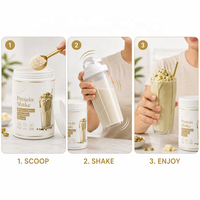 Poudre de shake protéiné végétalien à marque privée, saveur chocolat blanc pistache, sans sucre ajouté, complément alimentaire de remplacement de repas