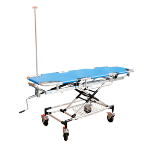 Lettino per Trasferimento Pazienti in Lega di Alluminio con Sponde di Sicurezza, Cinghie e Asta Portaflebo - Barella per Ambulanza - Product Image 1