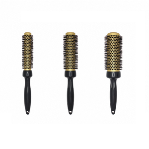 Ionic Ceramic <b>Round</b> Hairbrush Set Nylon Bristle With Plastic Handle For Styling Curly Hair - Product Image 5
