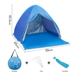 Beach Tent, UPF 50+ Easy Pop Up Beach Shade, Sun Shelter Instant Portable Beach Tent Umbrella Baby Canopy Cabana with Carry Bag