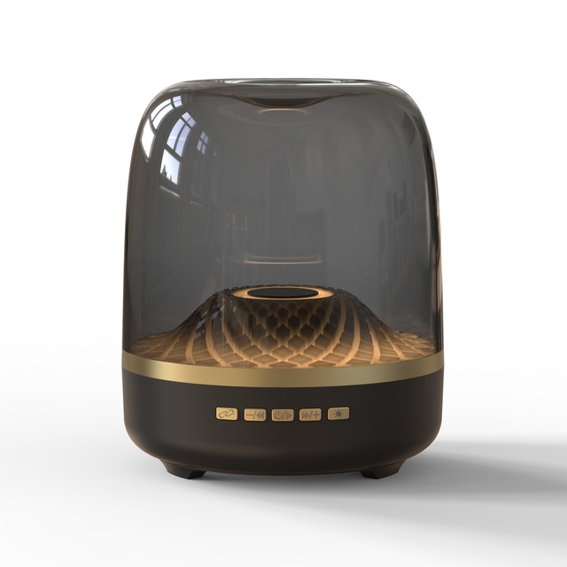 2025 Hot Selling Portable Wireless Speaker RGB Surround Sound Transparent Glass Subwoofer for Computer Use Home Entertainment