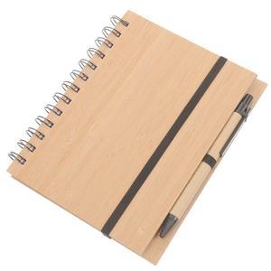 Cuaderno Espiral con Bolígrafo <span class=keywords><strong>para</strong></span> Estudiantes, Suministros de Oficina, Ecológico, de Bambú, Encuadernado en Espiral A5, <span class=keywords><strong>para</strong></span> el Regreso a Clases - Product Image 1