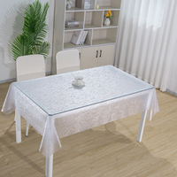 Nappe transparente en PVC gaufré RNPT, imperméable, protection de table à manger en vinyle, couverture décorative