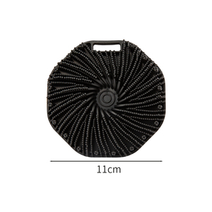 Brosse à récurer de massage corporel de douche douce noire personnalisée nettoyage en profondeur brosse de bain en silicone exfoliante portable pour hommes - Product Image 5