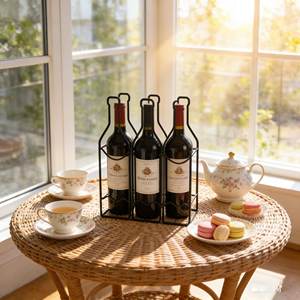 Porte-bouteilles de vin minimaliste moderne, <span class=keywords><strong>support</strong></span> à vin autoportant pour 8 bouteilles, pour comptoir et table - Product Image 1