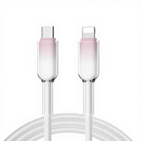 Câble de charge rapide PD27W Type-C à dégradé de cristaux de glace pour iOS, vente directe d'usine