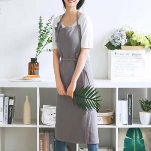 Custom Kitchen Barista <b>Apron</b> Natural Korean Long <b>Cooking</b> Cotton Linen <b>Apron</b> for Baking - Product Image 1