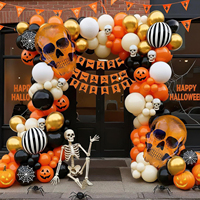 Kit d'arche de ballons d'Halloween sur le thème des maisons hantées, décorations de fête d'horreur avec crânes et yeux