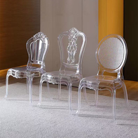 Chaise de salle à manger moderne et durable, style antique, élégante, en plastique transparent, pour événements, chaise de mariage en acrylique transparent