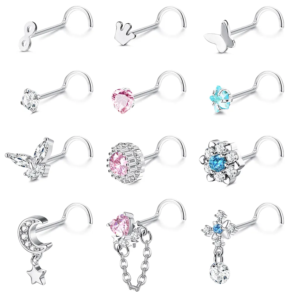 2024 Wholesale New Fashion Hypoallergenic Piercing Septum Designer Nose Pin Jewelry Ring