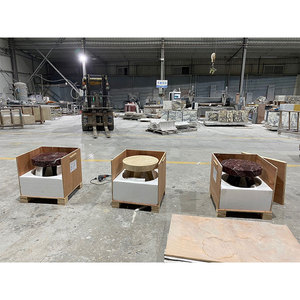 Tables d'appoint modernes de luxe en marbre violet et rouge Lander Stone: consoles de <span class=keywords><strong>chambre</strong></span> à <span class=keywords><strong>coucher</strong></span> pour meubles de salon ou hôtel - Product Image 3
