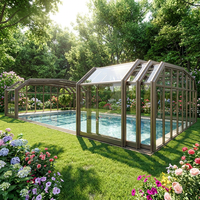 Système d'enclos personnalisé pour piscine, véranda rétractable automatique, serre coulissante en aluminium et verre, solaire extérieur résidentiel