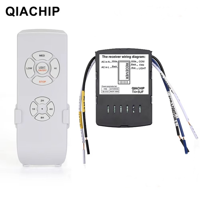 Mini Ceiling Fan Lamp Remote Control Kit AC 110-240V Timing Control Switch Adjusted Wind Speed Transmitter Receiver
