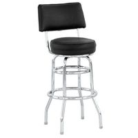 Heavy Duty Moderne Rétro En Métal Haut Rond Pivotant Comptoir Tabouret De Bar Style Commercial Chrome Pivotant Tabouret De Bar Dossier