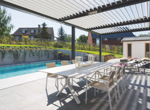Gazebo de jardín de diseño moderno, pérgolas y gazebo de techo con persiana ajustable, para exteriores - Product Image 5