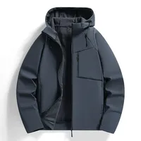 Chaqueta Cortavientos Casual de Invierno para Hombre, con Cremallera, Delgada, Impermeable, Transpirable, con Capucha, Servicio OEM, Ropa de Trabajo para Exteriores