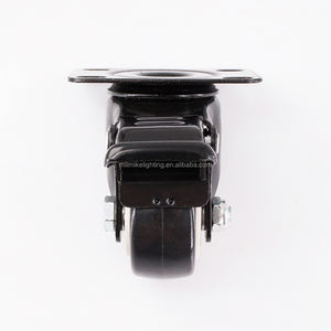 Accesorios de caja de vuelo personalizados ruedas de esquina vintage negras freno doble rodamiento de acero ruedas de PVC Carro de 2 pulgadas - Product Image 6