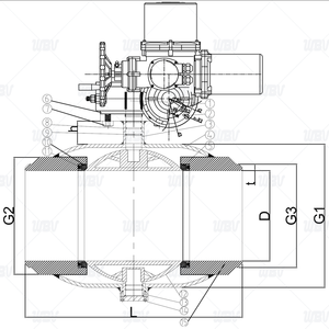 Fully Welded Full Bore <b>Ball</b> Q967HF-16/25C CF8 Fixed <b>Ball</b> Bipolar Anti-corrosion Paint With <b>Smart</b> Actuator Q967HF-16/25C One Piec - Product Image 4