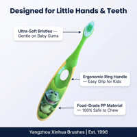 Cepillo de Dientes Manual para Niños con Cerdas Suaves y Mango de Plástico, Elimina el Mal Aliento y las Bacterias, para Uso Diario